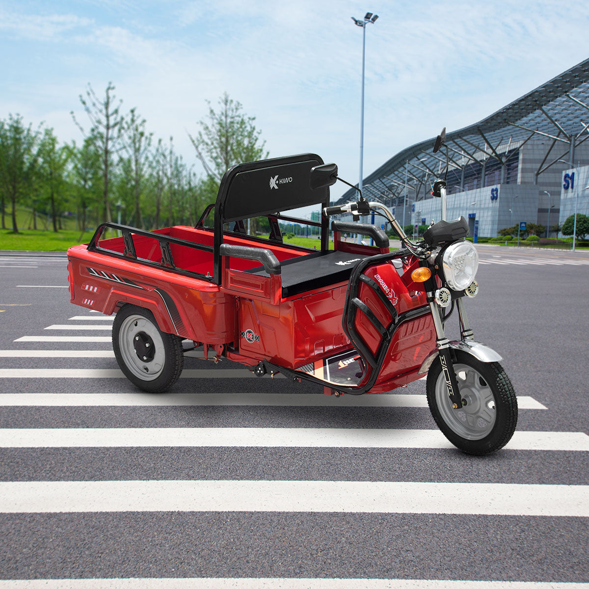 Triciclo de Carga Eléctrico, Kiwo color Rojo