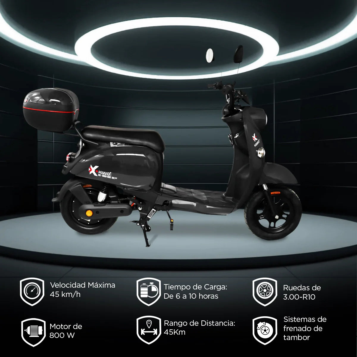 Motobici Eléctrica Kiwo E-Bike Z7, color Negro