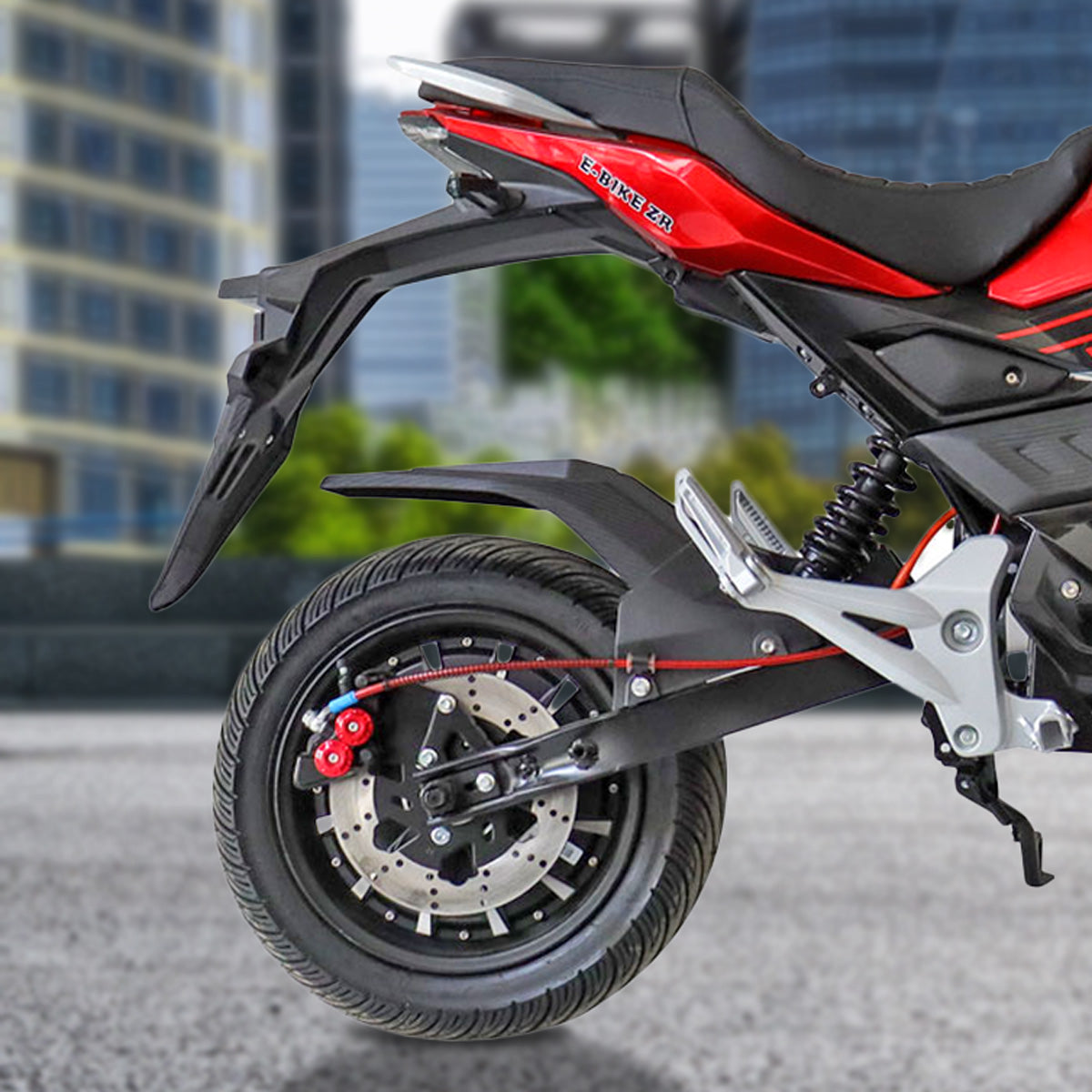 Motocicleta Eléctrica E-Bike ZR color Negro con Rojo
