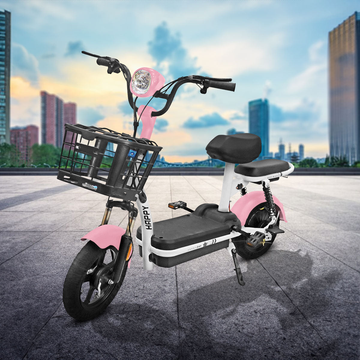 Bicicleta Eléctrica Kiwo GYE003, color Rosa