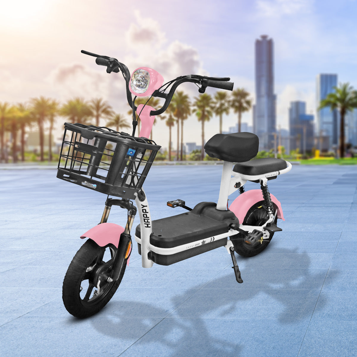 Bicicleta Eléctrica Kiwo GYE003, color Rosa