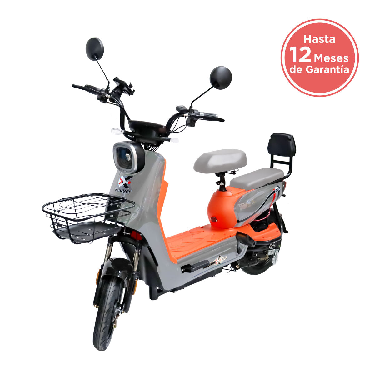 Bicicleta Eléctrica Gris con Naranja Kiwo KL 800
