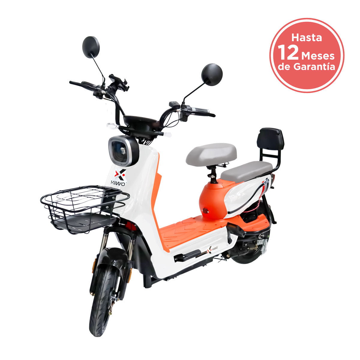 Bicicleta Eléctrica Blanco con Naranja Kiwo KL 800