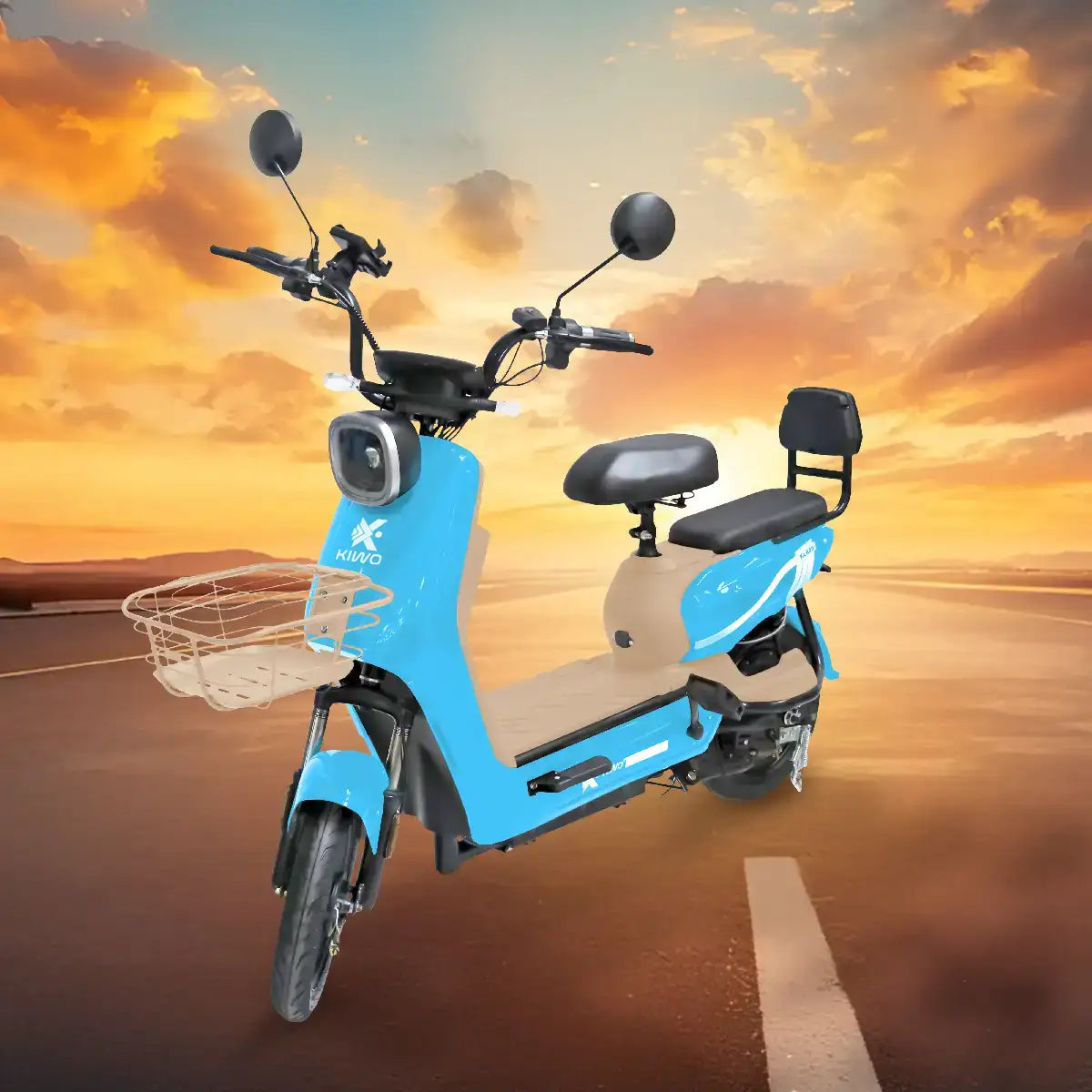 Bicicleta Eléctrica, Kiwo, KL 800, Color Azul Claro