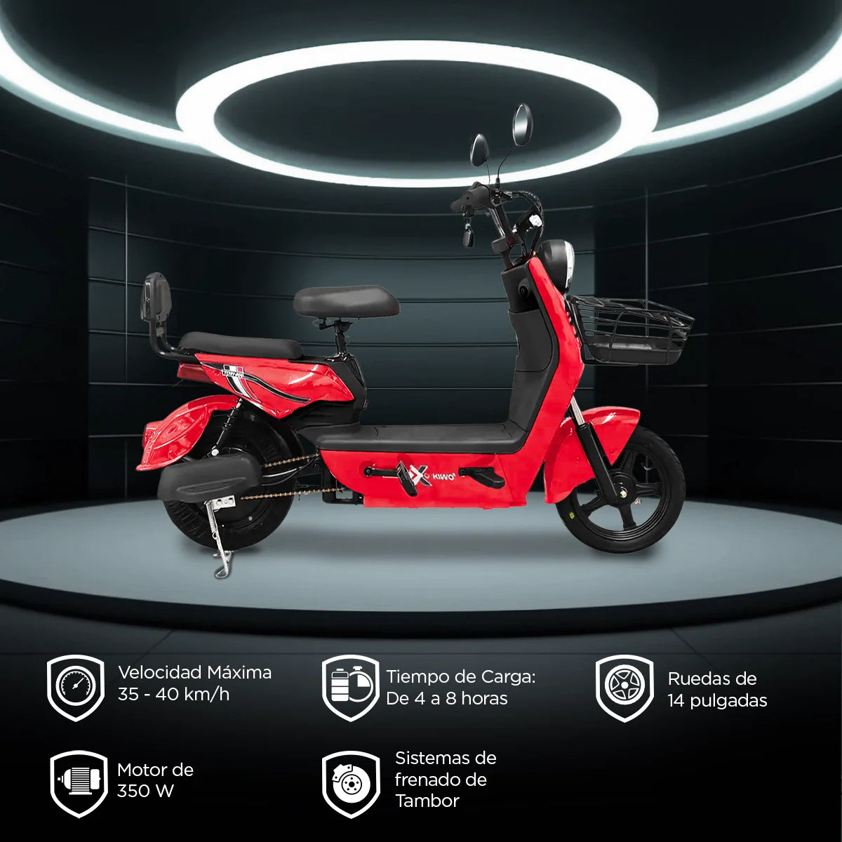 Bicicleta Eléctrica, Tori 800, Color Rojo