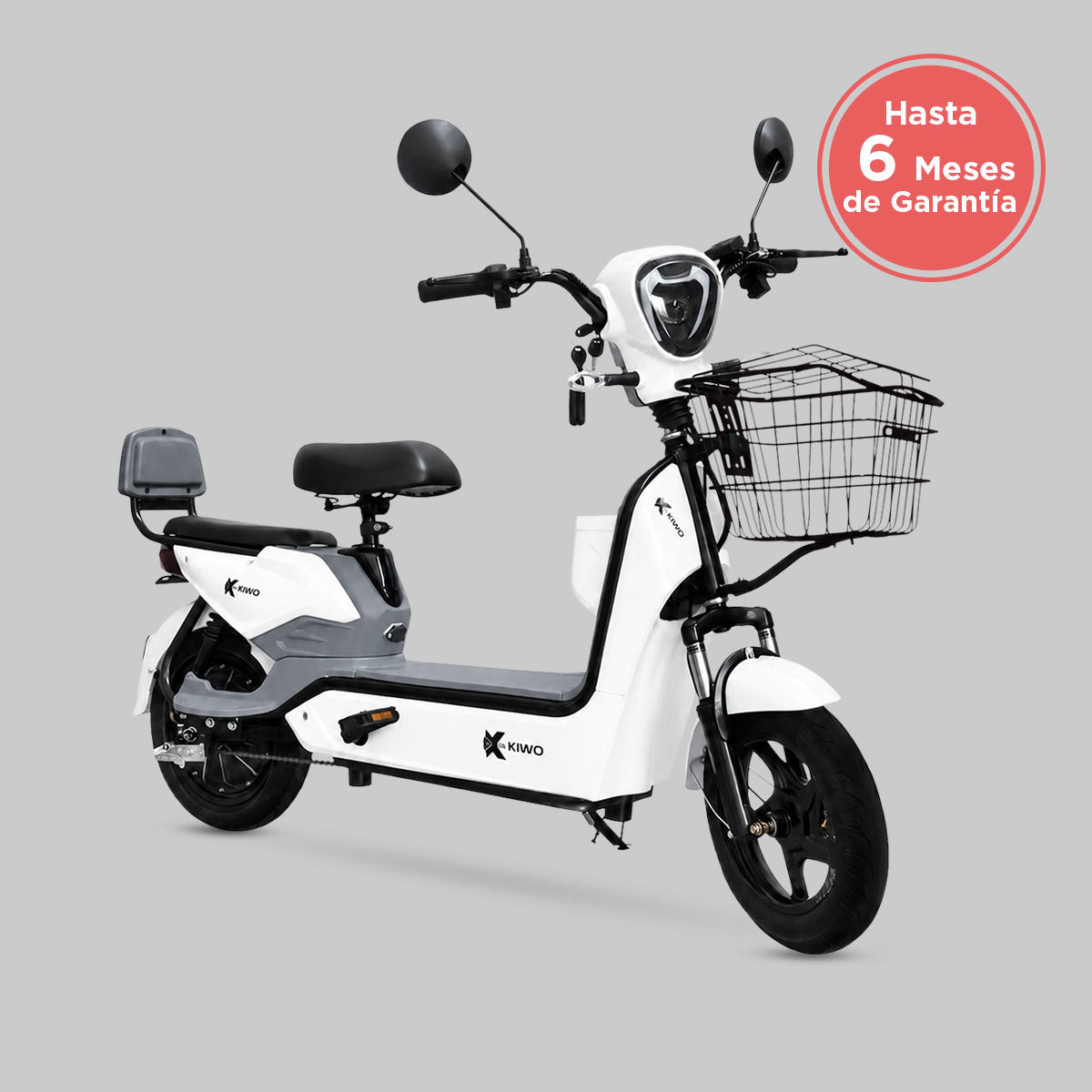 Bicicleta Eléctrica, Hikari, Color Blanco/Gris