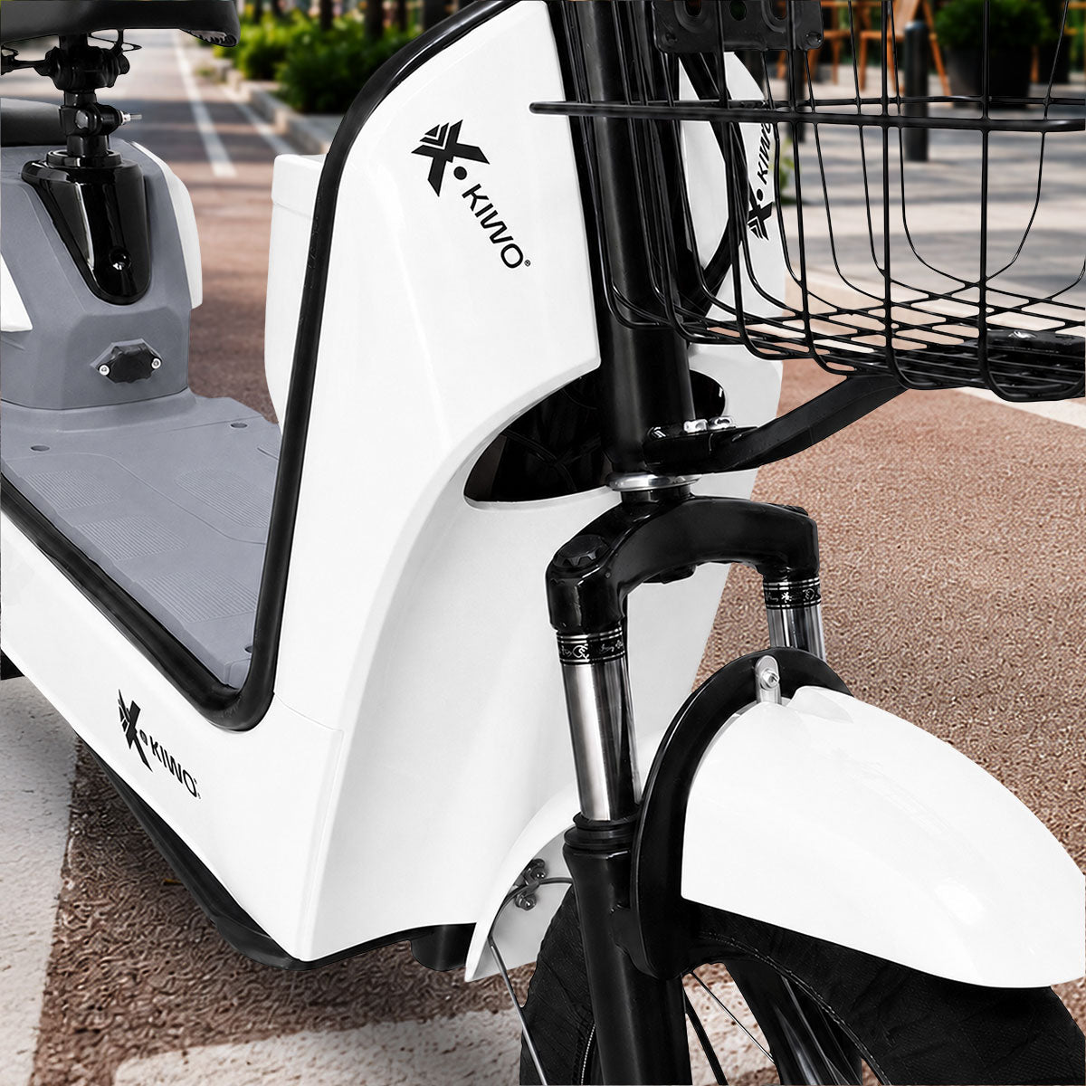 Bicicleta Eléctrica, Hikari, Color Blanco/Gris