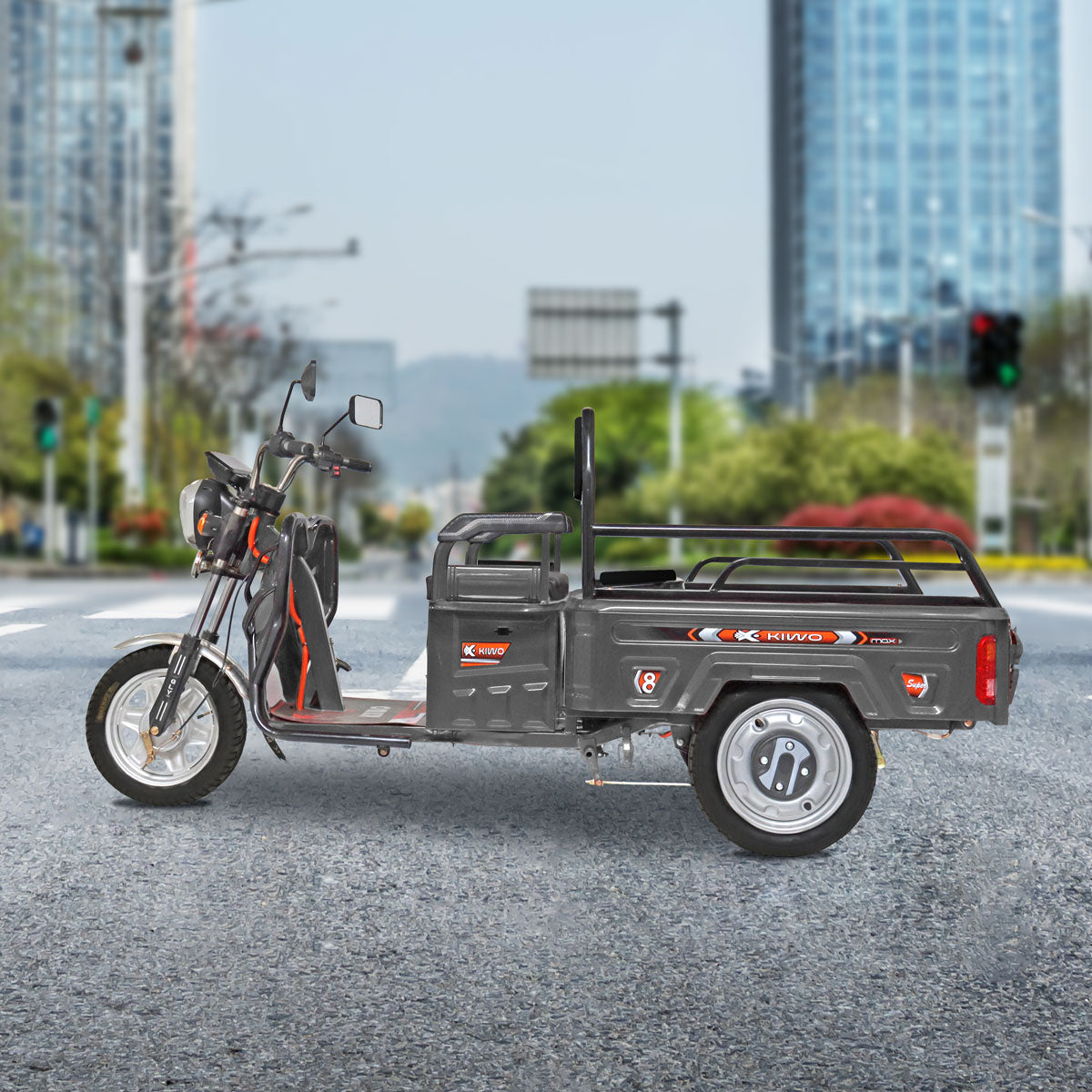 Triciclo de Carga Eléctrico marca Kiwo Color Gris