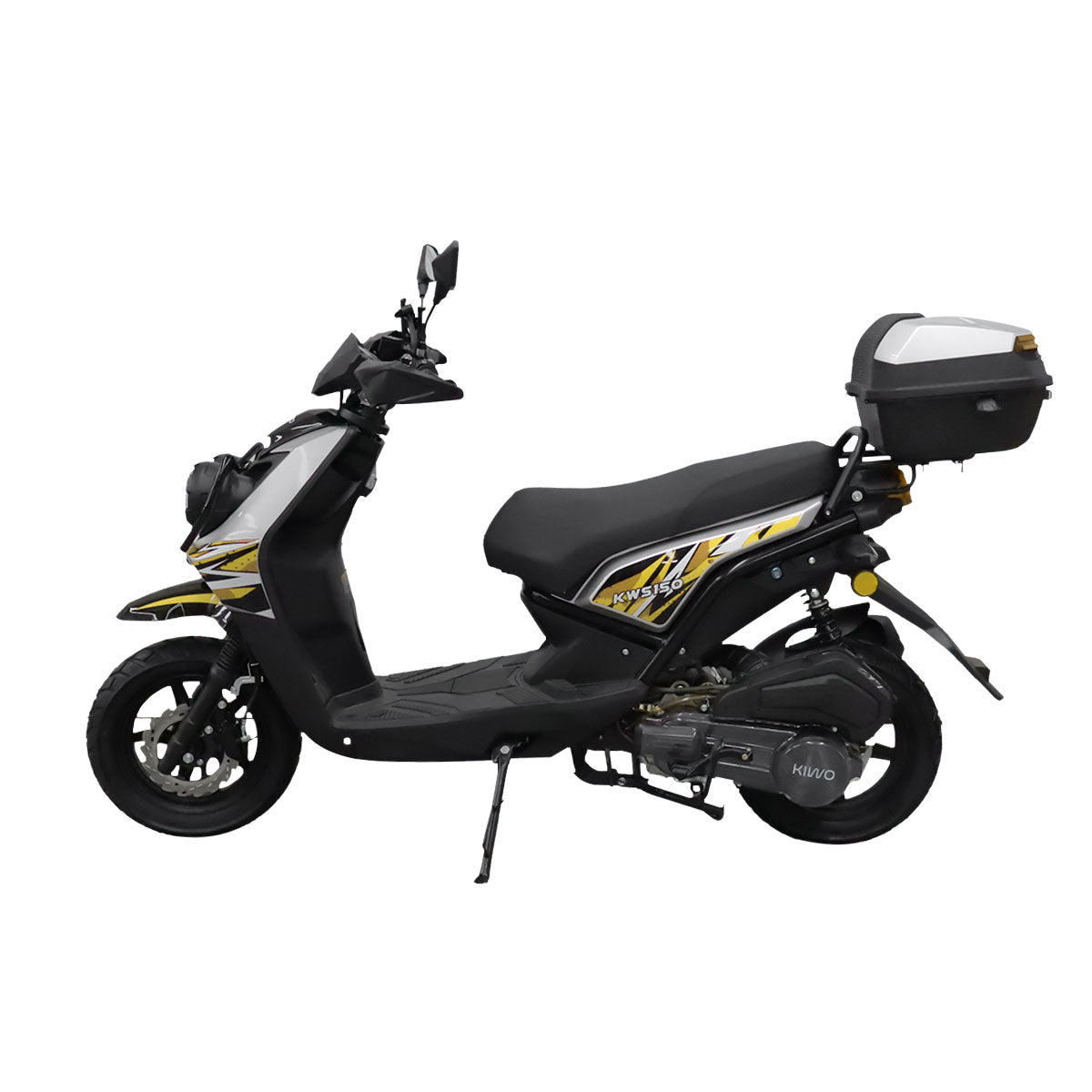Motocicleta Kiwo KWS 150 2025, color Gris con Amarillo