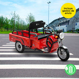 Triciclo de Carga Eléctrico Kiwo, Color Rojo
