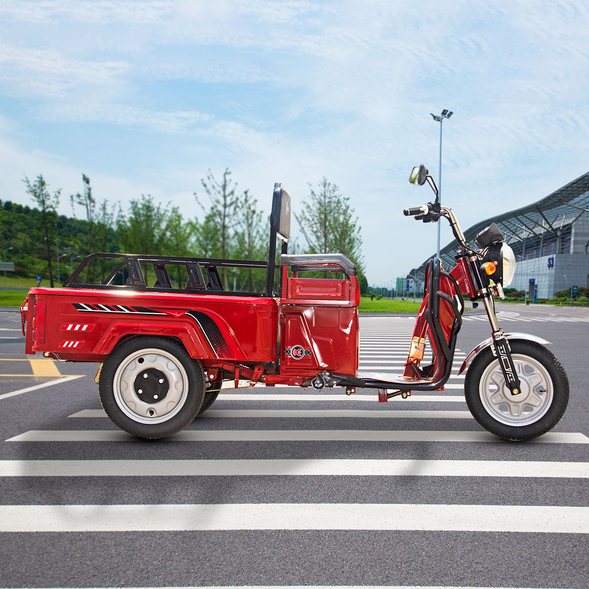 Triciclo de Carga Eléctrico Kiwo, Color Rojo