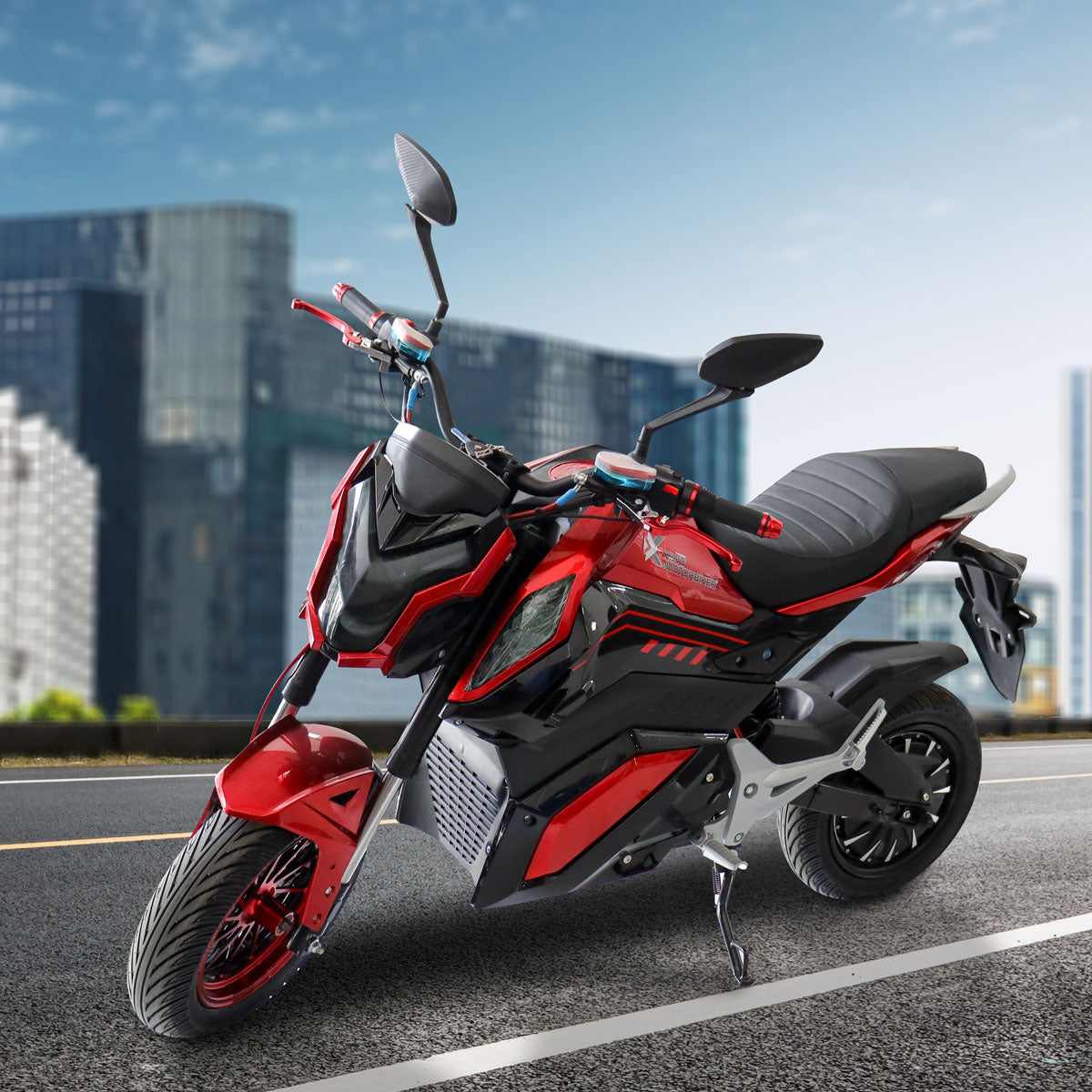 Motocicleta Eléctrica E-Bike ZR color Negro con Rojo