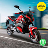 Motocicleta Eléctrica E-Bike ZR color Negro con Rojo