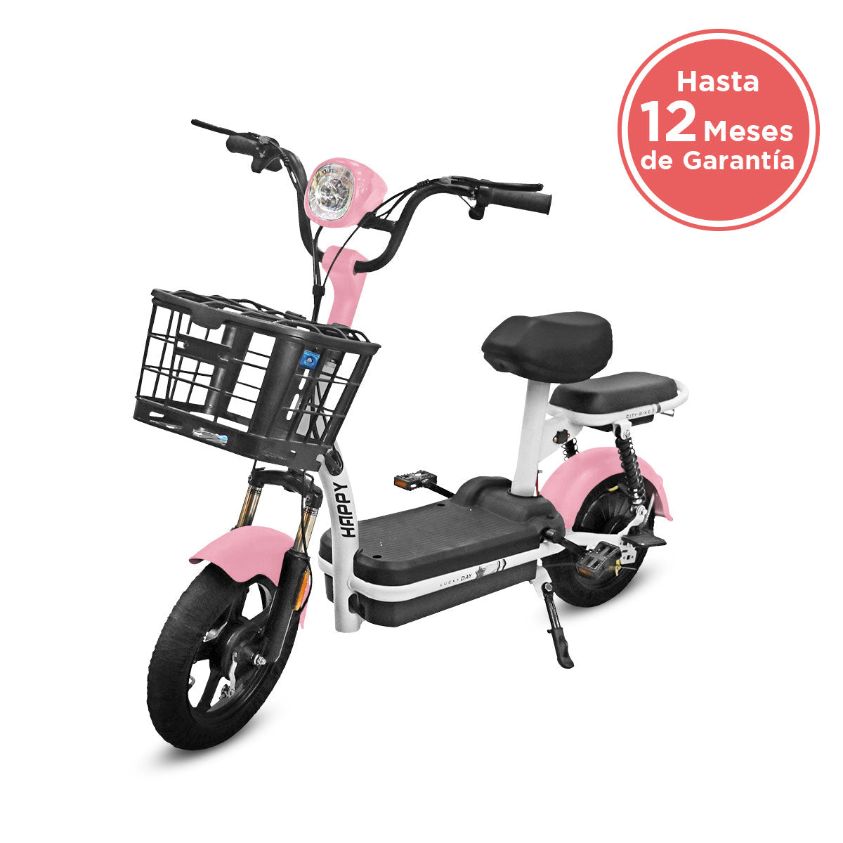 Bicicleta Eléctrica Kiwo GYE003, color Rosa