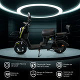 Bicicleta Eléctrica Kiwo Z9, color Verde