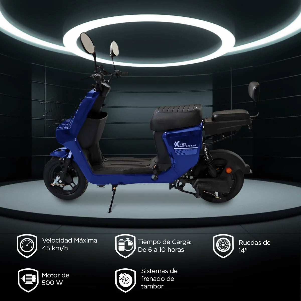 Bicicleta Eléctrica Kiwo Z5, color Azul