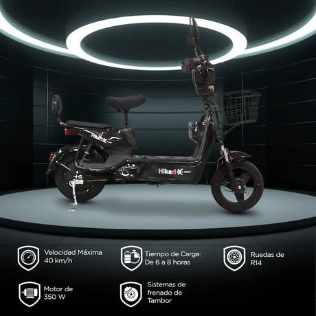 Bicicleta Eléctrica Negra Kiwo GY801