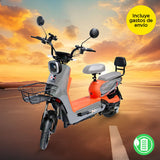 Bicicleta Eléctrica Gris con Naranja Kiwo KL 800