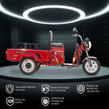 Triciclo de Carga Eléctrico Kiwo, Color Rojo