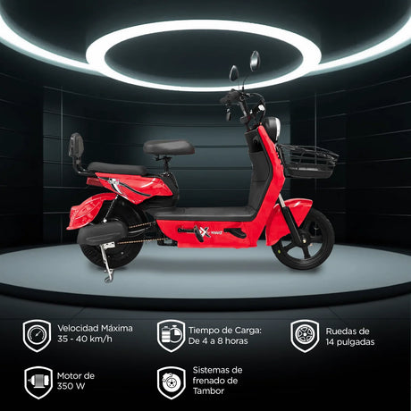 Bicicleta Eléctrica, Tori 800, Color Rojo