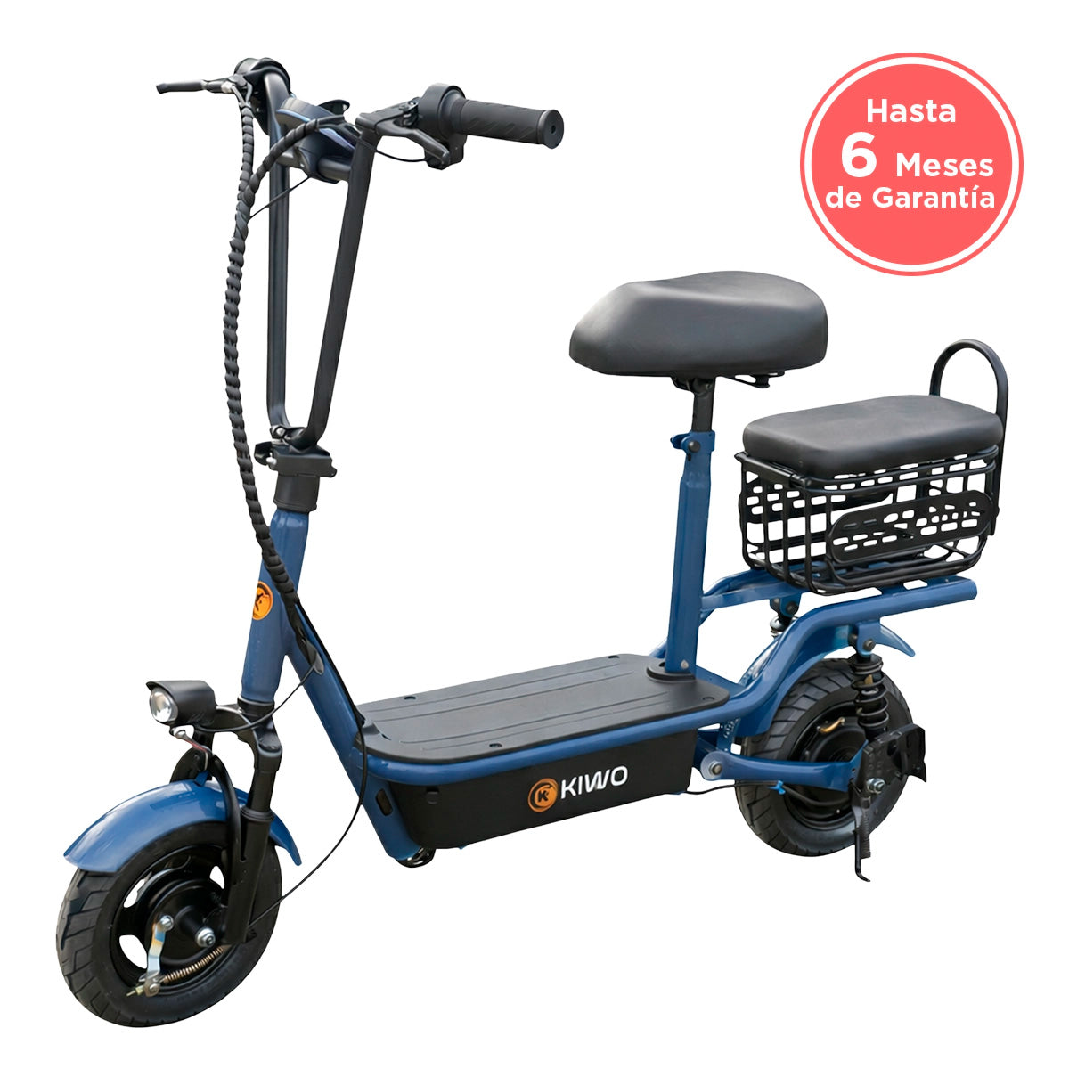 Scooter Eléctrico para Adultos con Asiento, Color Azul
