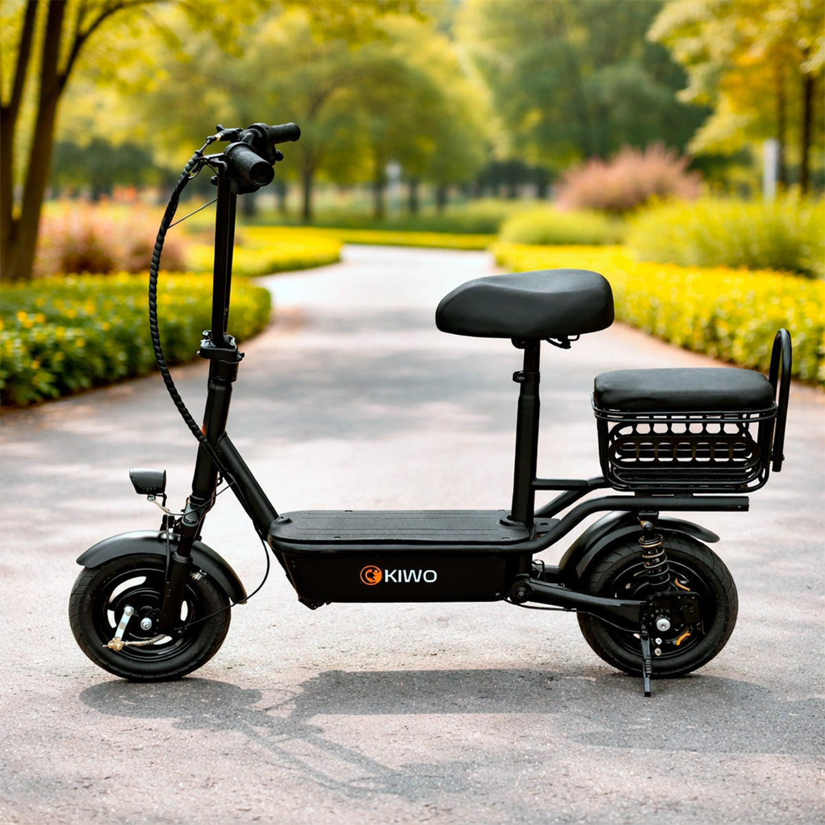Scooter Eléctrico para Adultos con Asiento, Color Negro