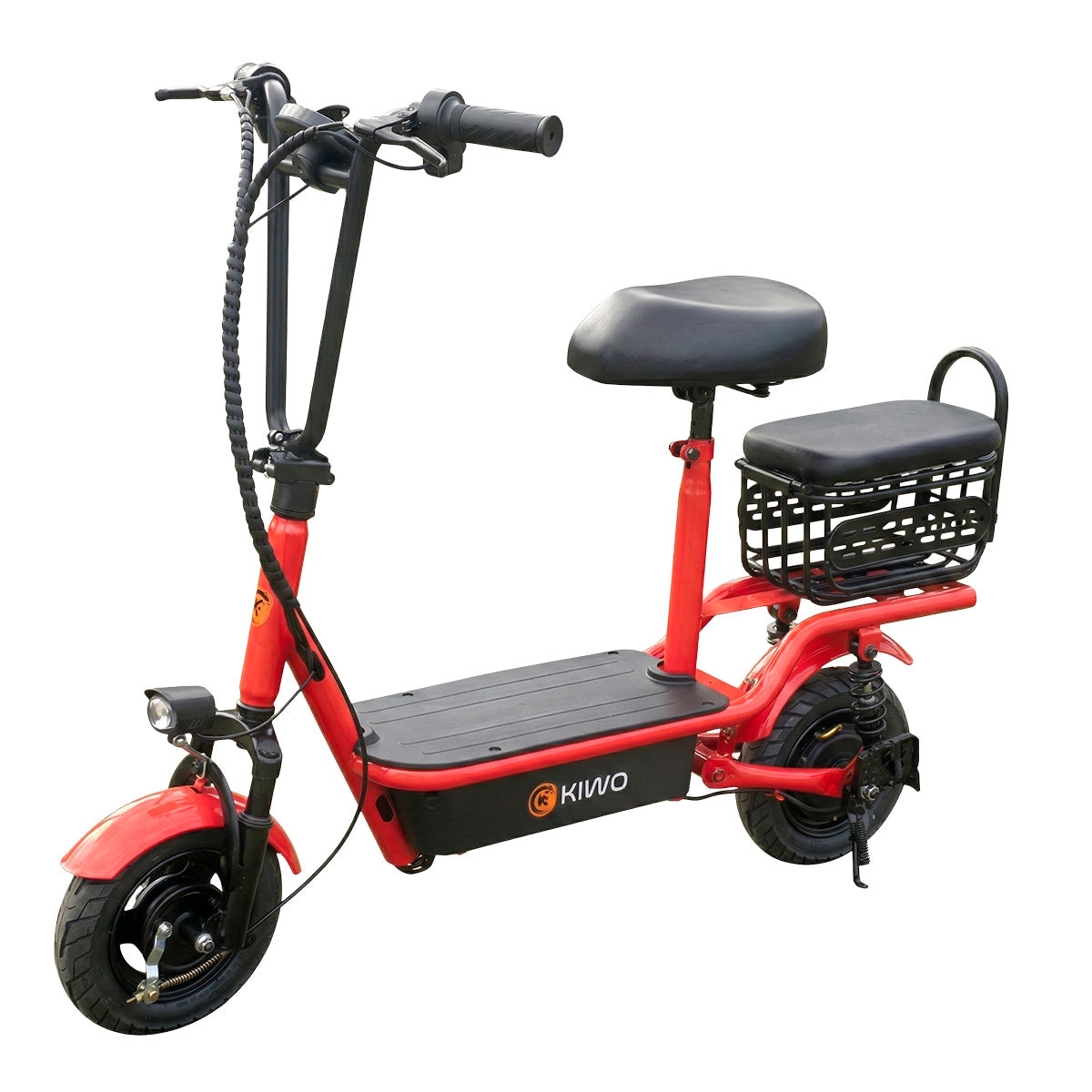Scooter Eléctrico para Adultos con Asiento, Color Rojo