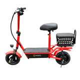 Scooter Eléctrico para Adultos con Asiento, Color Rojo