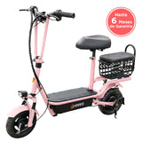 Scooter Eléctrico para Adultos con Asiento, Color Rosa