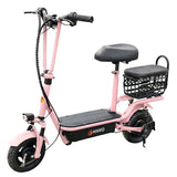 Scooter Eléctrico para Adultos con Asiento, Color Rosa
