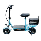 Scooter Eléctrico para Adultos con Asiento, Color Azul Claro