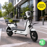 Bicicleta Eléctrica, Hikari, Color Blanco/Gris