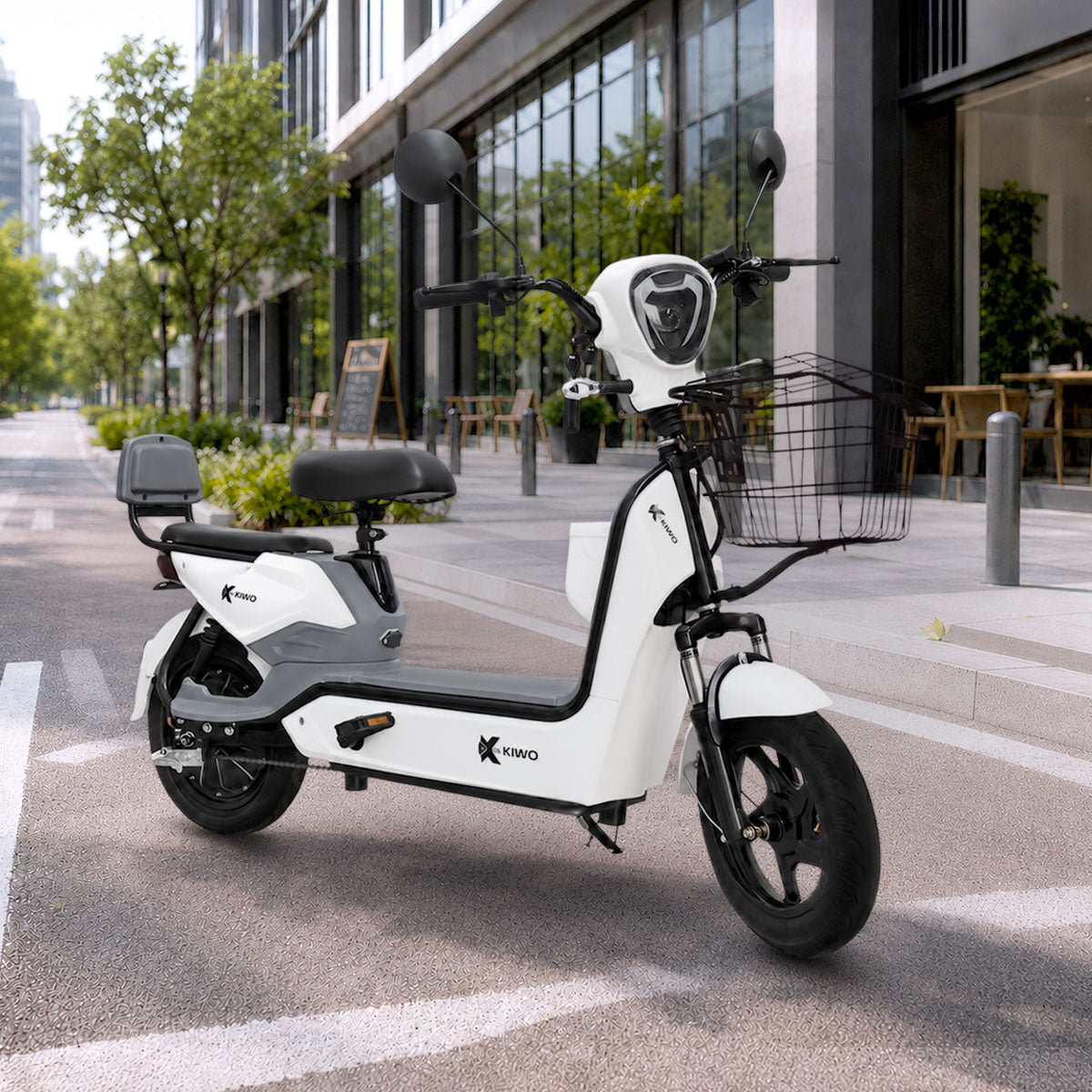 Bicicleta Eléctrica, Hikari, Color Blanco/Gris
