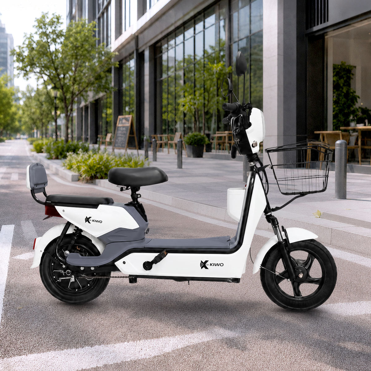 Bicicleta Eléctrica, Hikari, Color Blanco/Gris