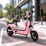 Bicicleta Eléctrica, Hikari, Color Rosa/Beige