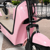 Bicicleta Eléctrica, Hikari, Color Rosa/Beige
