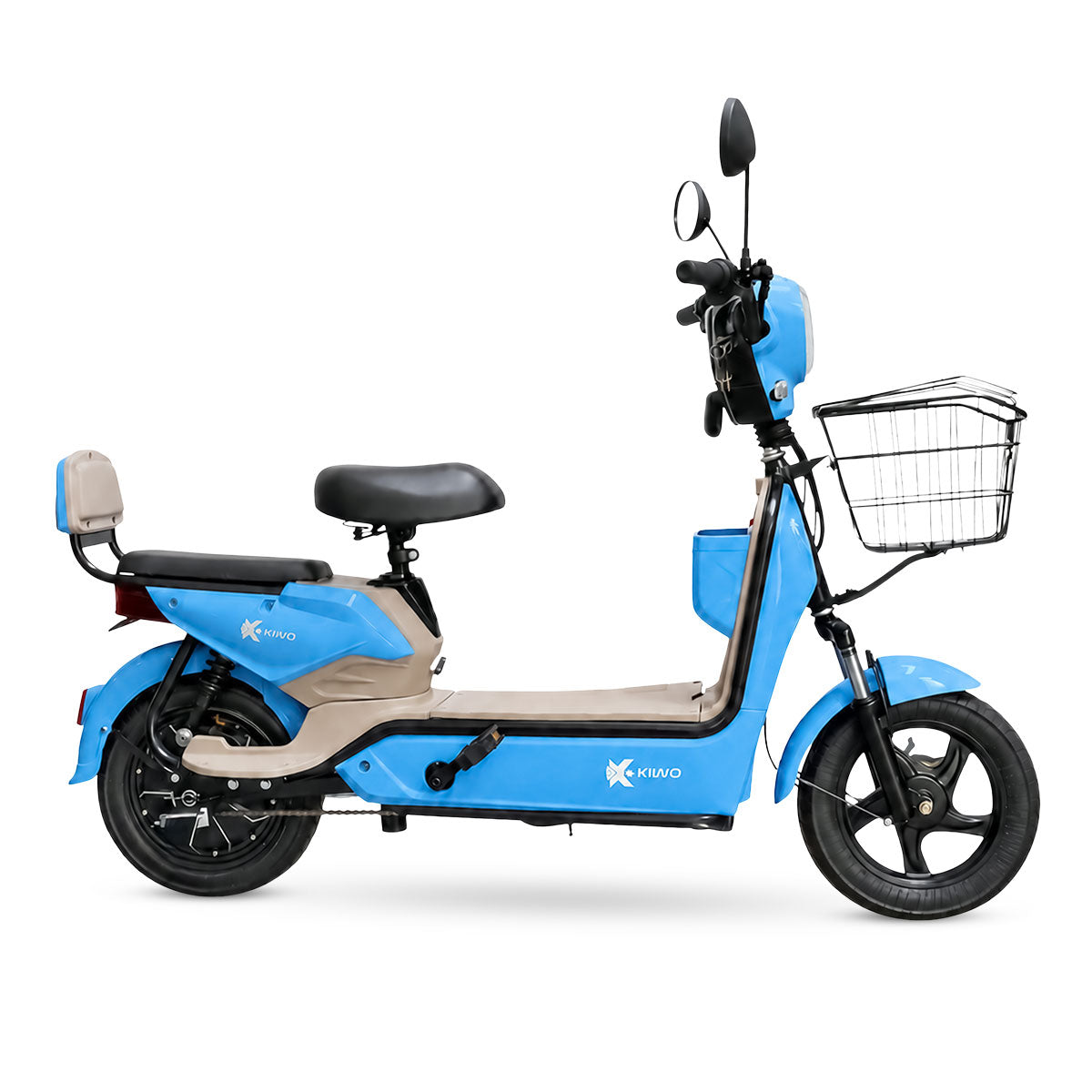 Bicicleta Eléctrica, Hikari, Color Azul/Beige