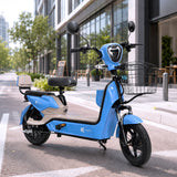Bicicleta Eléctrica, Hikari, Color Azul/Beige