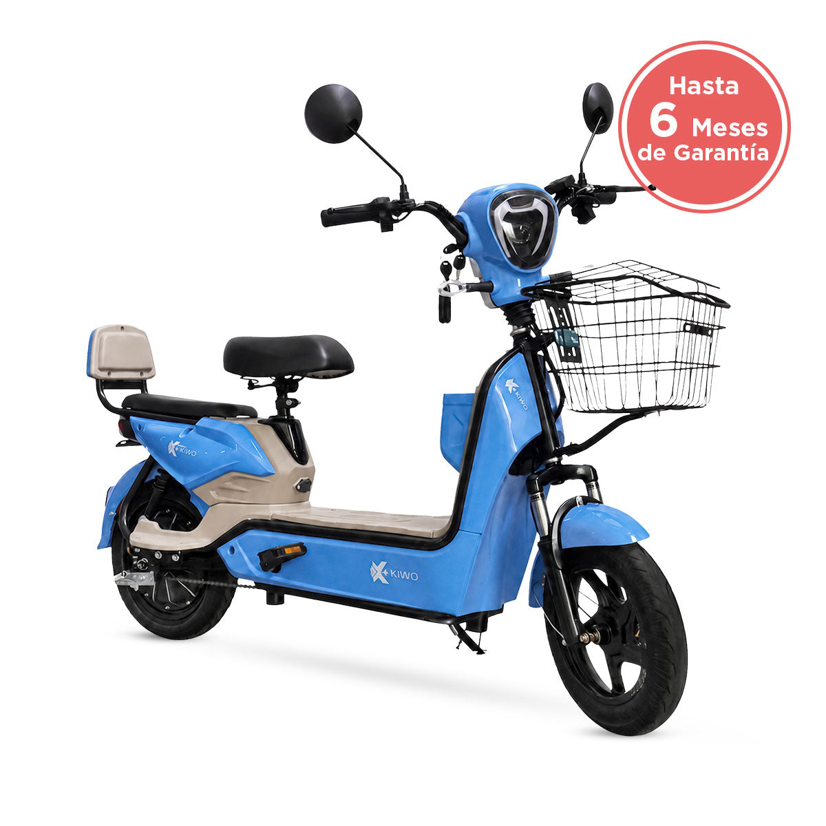 Bicicleta Eléctrica, Hikari, Color Azul/Beige