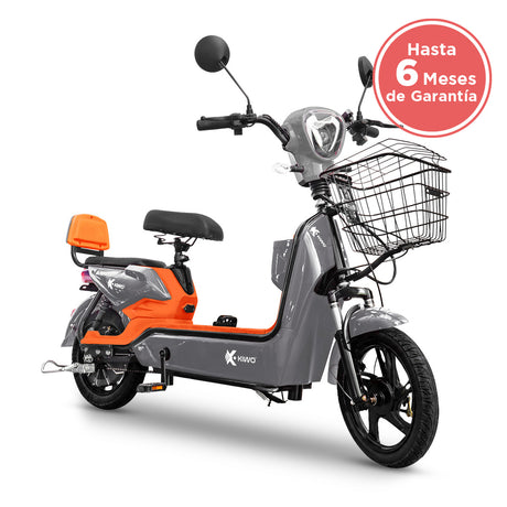 Bicicleta Eléctrica, Hikari, Color Gris/Naranja