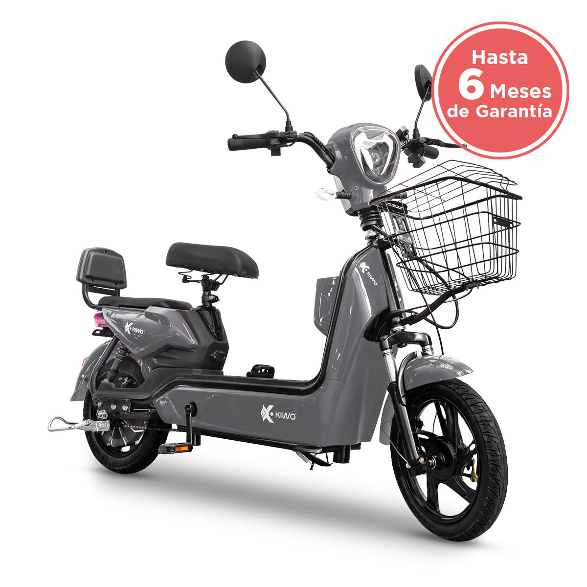 Bicicleta Eléctrica, Hikari, Color Gris/Negro