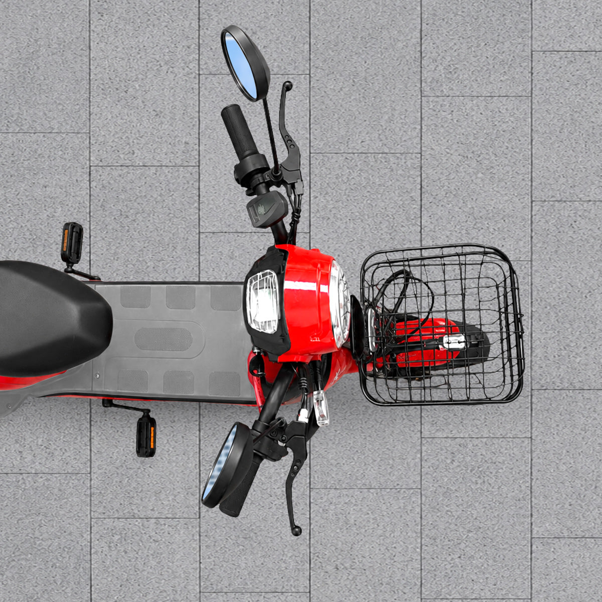 Bicicleta Eléctrica, Hikari, Color Rojo/Gris