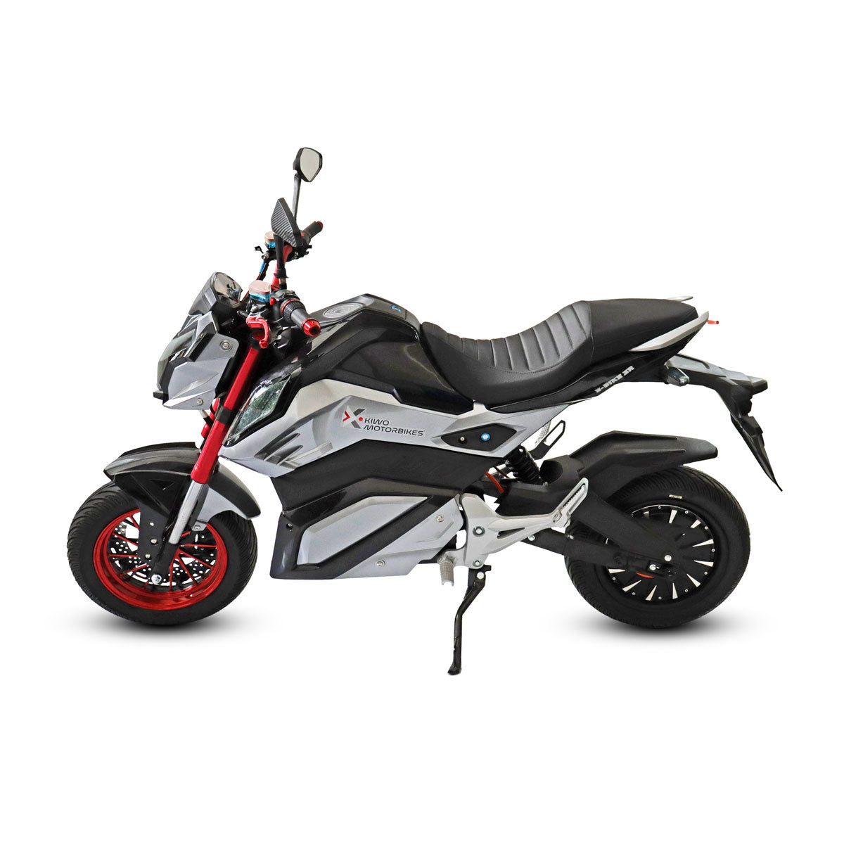 Motocicleta Eléctrica E-Bike ZR color Plata con Negro, Marca Kiwo