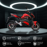 Motocicleta Eléctrica E-Bike ZR color Negro con Rojo