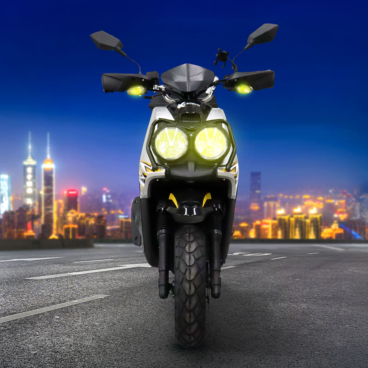 Motocicleta Kiwo KWS 150 2025, color Gris con Amarillo